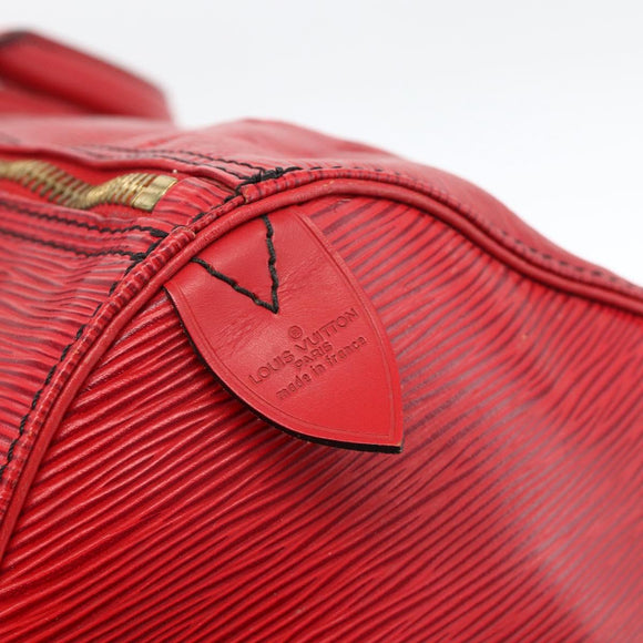 LOUIS VUITTON Epi Keepall 55 Boston Bag Red M42957 LV Auth 173121