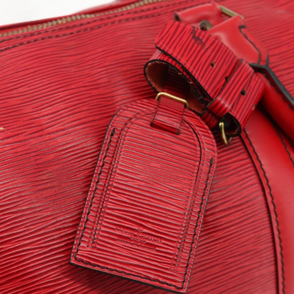 LOUIS VUITTON Epi Keepall 55 Boston Bag Red M42957 LV Auth 173121