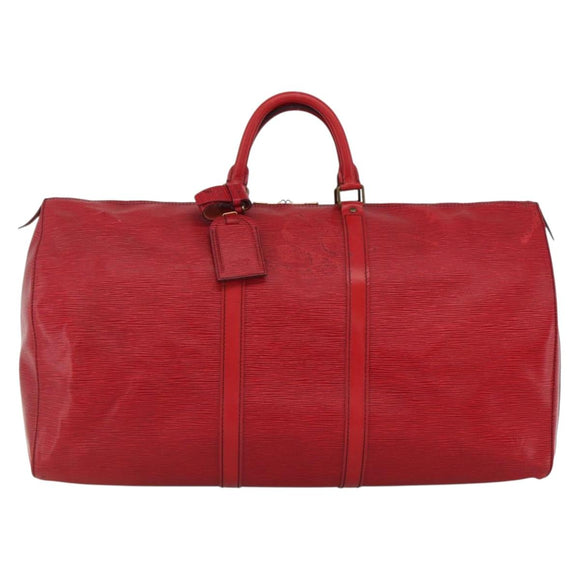 LOUIS VUITTON Epi Keepall 55 Boston Bag Red M42957 LV Auth 173121