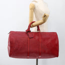 LOUIS VUITTON Epi Keepall 55 Boston Bag Red M42957 LV Auth 173121-22
