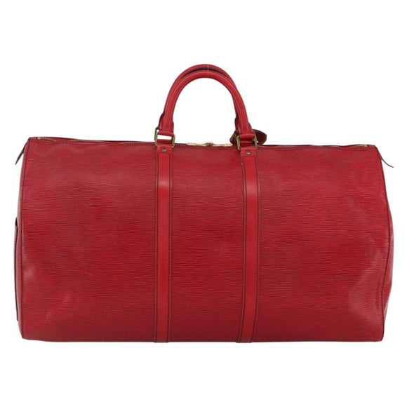 LOUIS VUITTON Epi Keepall 55 Boston Bag Red M42957 LV Auth 173121