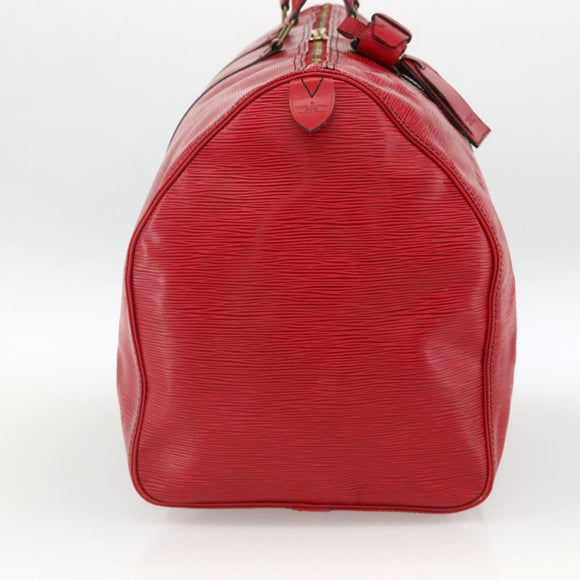 LOUIS VUITTON Epi Keepall 55 Boston Bag Red M42957 LV Auth 173121