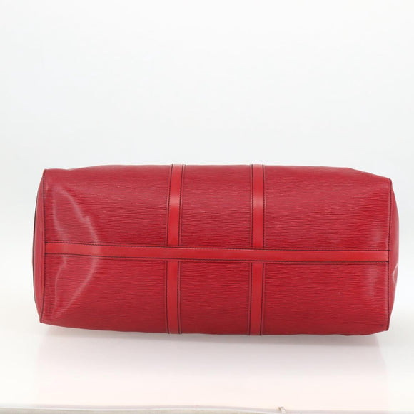 LOUIS VUITTON Epi Keepall 55 Boston Bag Red M42957 LV Auth 173121