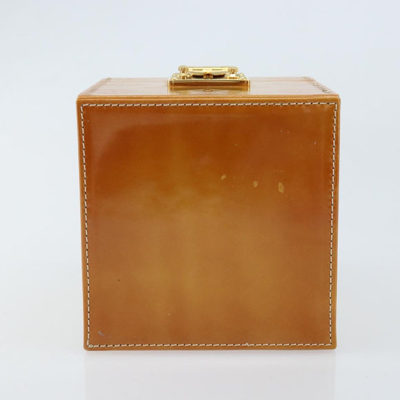 LOUIS VUITTON Monogram Vernis Bleecker Cosmetic Pouch Beige M91002 Auth 173131