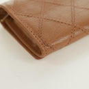 CHANEL Bicolore Accessory Pouch Leather Beige CC Auth 173133V-17