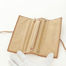 CHANEL Bicolore Accessory Pouch Leather Beige CC Auth 173133V-9