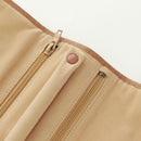 CHANEL Bicolore Accessory Pouch Leather Beige CC Auth 173133V-24