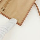CHANEL Bicolore Accessory Pouch Leather Beige CC Auth 173133V-25