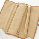 CHANEL Bicolore Accessory Pouch Leather Beige CC Auth 173133V-27
