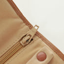 CHANEL Bicolore Accessory Pouch Leather Beige CC Auth 173133V-28