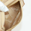 CHANEL Bicolore Accessory Pouch Leather Beige CC Auth 173133V-29