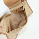 CHANEL Bicolore Accessory Pouch Leather Beige CC Auth 173133V-30