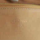 CHANEL Bicolore Accessory Pouch Leather Beige CC Auth 173133V-31