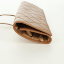 CHANEL Bicolore Accessory Pouch Leather Beige CC Auth 173133V-3