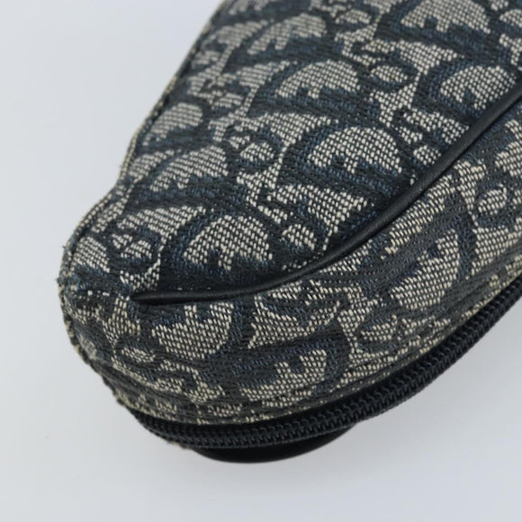 Christian Dior Trotter Canvas Satteltasche Marinegold Auth 173140