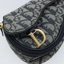 Christian Dior Trotter Canvas Satteltasche Marinegold Auth 173140-12