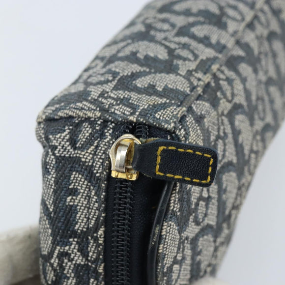 Christian Dior Trotter Canvas Satteltasche Marinegold Auth 173140