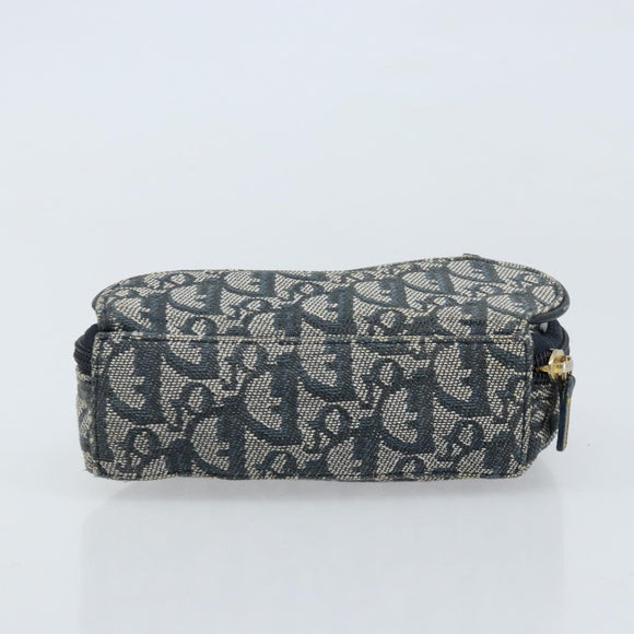 Christian Dior Trotter Canvas Satteltasche Marinegold Auth 173140