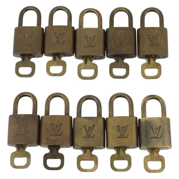 LOUIS VUITTON Padlock 10 Set Padlock metal Gold LV Auth 173150