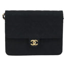 CHANEL Chain Matelasse 22 Shoulder Bag Jersey Black Gold CC Auth 173155-13