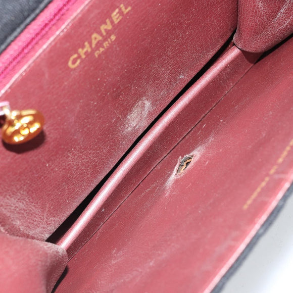 CHANEL Chain Matelasse 22 Shoulder Bag Jersey Black Gold CC Auth 173155