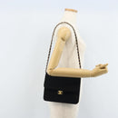 CHANEL Chain Matelasse 22 Shoulder Bag Jersey Black Gold CC Auth 173155-26
