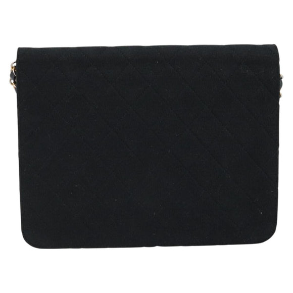CHANEL Chain Matelasse 22 Shoulder Bag Jersey Black Gold CC Auth 173155