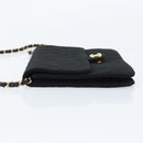 CHANEL Chain Matelasse 22 Shoulder Bag Jersey Black Gold CC Auth 173155-4
