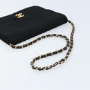 CHANEL Chain Matelasse 22 Shoulder Bag Jersey Black Gold CC Auth 173155-7