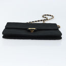 CHANEL Chain Matelasse 22 Shoulder Bag Jersey Black Gold CC Auth 173155-5