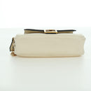 FENDI Easy Baguette Chain Schultertasche Leder Elfenbein Gold Auth 173156M-6