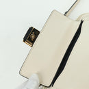 FENDI Easy Baguette Chain Schultertasche Leder Elfenbein Gold Auth 173156M-20