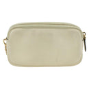 FENDI Easy Baguette Chain Schultertasche Leder Elfenbein Gold Auth 173156M-2