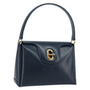 GUCCI Handtas Leer Marineblauw goud 000 406 1080 Auth 173159-1
