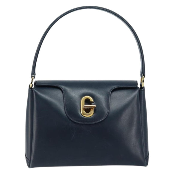GUCCI Handtas Leer Marineblauw goud 000 406 1080 Auth 173159