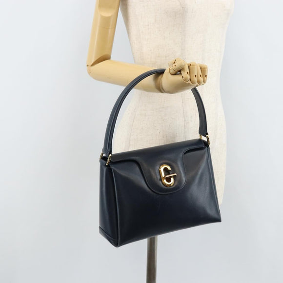 GUCCI Handtas Leer Marineblauw goud 000 406 1080 Auth 173159
