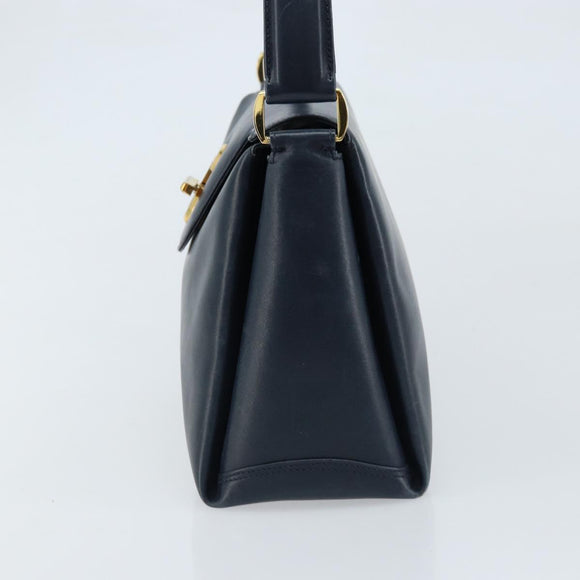 GUCCI Handtas Leer Marineblauw goud 000 406 1080 Auth 173159