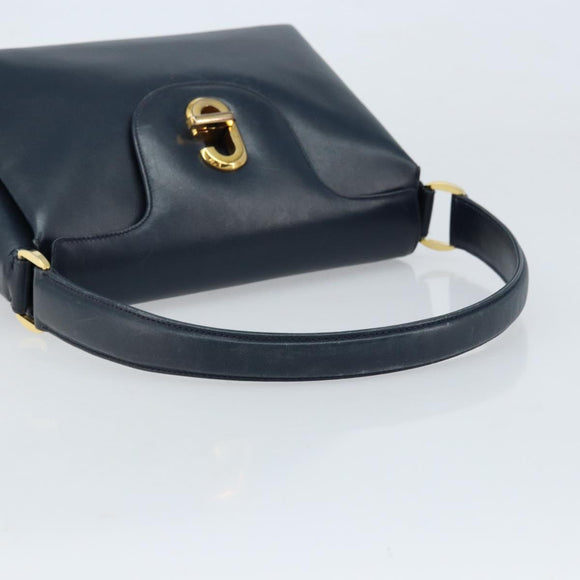 GUCCI Handtas Leer Marineblauw goud 000 406 1080 Auth 173159