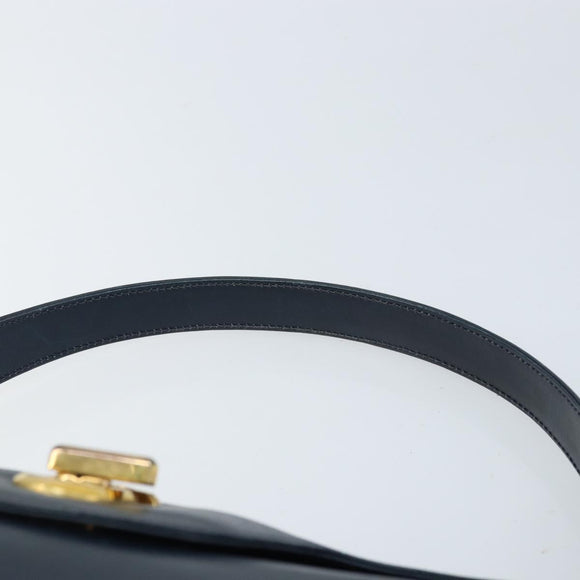 GUCCI Handtas Leer Marineblauw goud 000 406 1080 Auth 173159