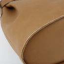 Salvatore Ferragamo Gancini Shoulder Bag Leather Beige Gold Auth 173160-14
