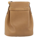 Salvatore Ferragamo Gancini Shoulder Bag Leather Beige Gold Auth 173160-2