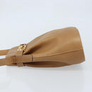 Salvatore Ferragamo Gancini Shoulder Bag Leather Beige Gold Auth 173160-4