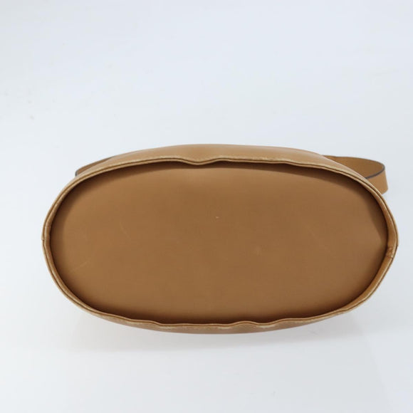Salvatore Ferragamo Gancini Shoulder Bag Leather Beige Gold Auth 173160