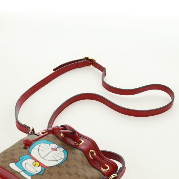 GUCCI GUCCI × Doraemon Micro GG Supreme Bag PVC Beige Gold 647801 Auth 173166SAM