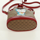 GUCCI GUCCI × Doraemon Micro GG Supreme Bag PVC Beige Gold 647801 Auth 173166SAM-6