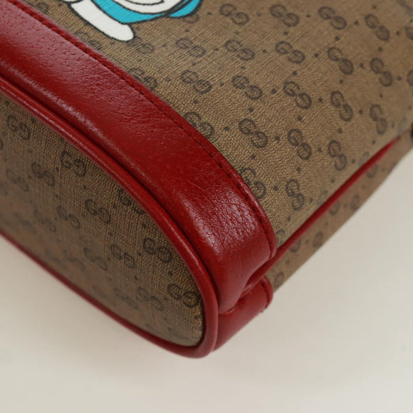 GUCCI GUCCI × Doraemon Micro GG Supreme Bag PVC Beige Gold 647801 Auth 173166SAM