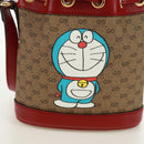 GUCCI GUCCI × Doraemon Micro GG Supreme Bag PVC Beige Gold 647801 Auth 173166SAM-2