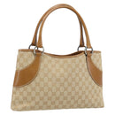 GUCCI GG Canvas Tote Bag Beige Brown 113015 Auth 173169V-1