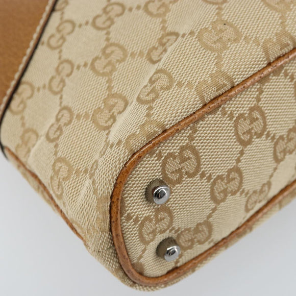 GUCCI GG Canvas Tote Bag Beige Brown 113015 Auth 173169V