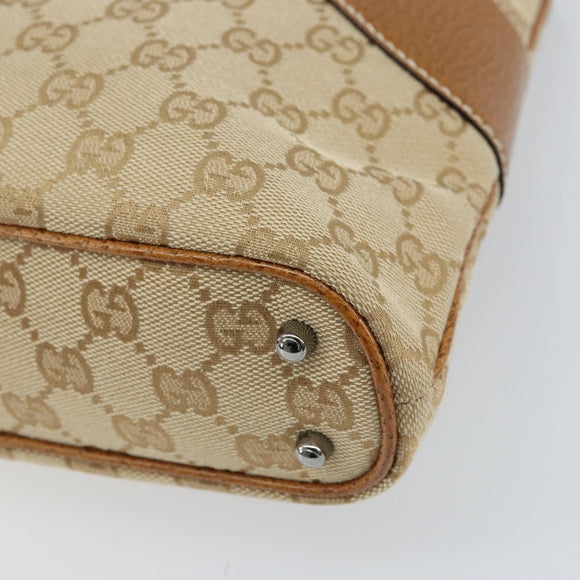 GUCCI GG Canvas Tote Bag Beige Brown 113015 Auth 173169V